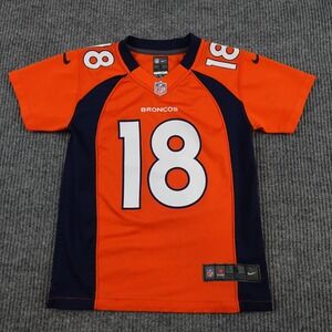 Denver Broncos Football Jersey Boys Small Orange NFL Nike Peyton Manning 18